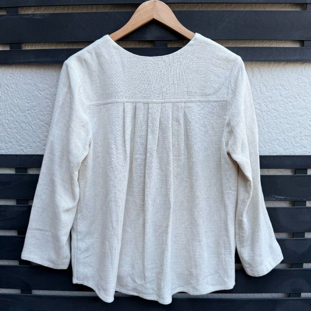 Soft Surroundings Linen Blend Single Button Front Jacket in Natural | Small - Picture 2 of 4